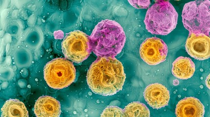 Virus colony seen under a microscope
