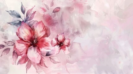 Abstract flower with watercolor style for background and invitation wedding card. AI generated