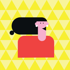 People character portrait. Flat cartoon avatar of men and women. 