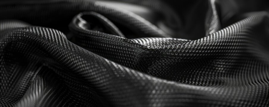 tight weaving fiber, harsh lighting and waves of black carbon fiber cloth