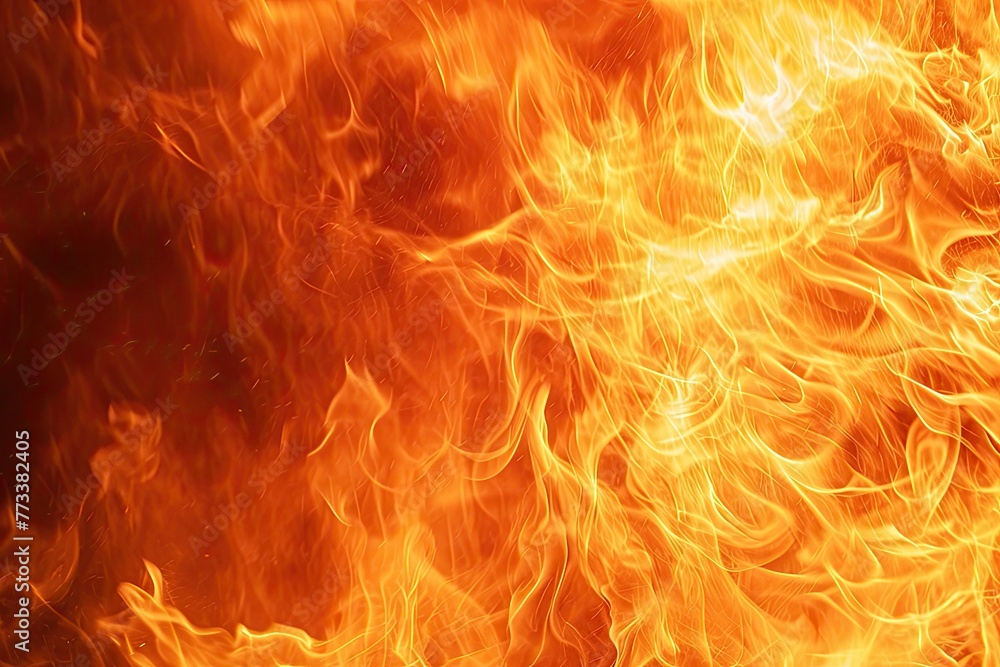 Poster Fiery background with vibrant flames creating a dynamic scene, A captivating backdrop ablaze with vibrant flames
