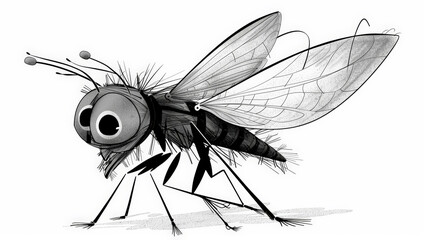 Whimsical Insect Cartoon: A Playful Sketch. Generative AI - obrazy, fototapety, plakaty