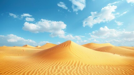Fototapeta na wymiar Beautiful warm desert sand at midday view landscape. AI generated image