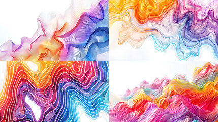 Colorful contour lines - Ai Generated