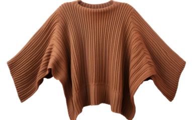 Brown high-neck sweater with sleeves
