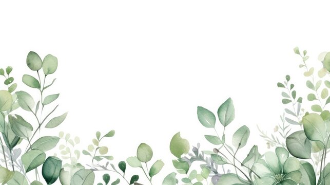 green leafy and floral wallpaper on white background