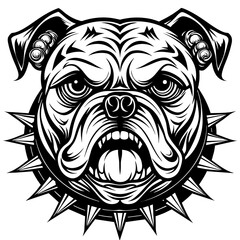 Vector illustration Grumpy, English Bulldog Wrinkled. - obrazy, fototapety, plakaty