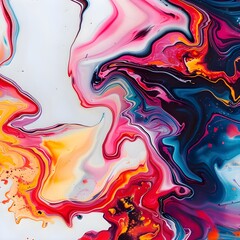 Colorful liquid marble abstract - Ai Generated