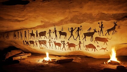 Prehistoric Cave Paintings Primitive Hunters Wil  2