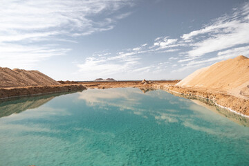 Salted lakes in Siwa Oasis, Egypt