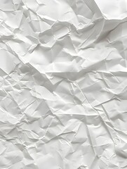 Fototapeta premium Crumpled white paper texture abstract - Ai Generated