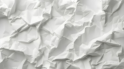 Obraz premium Crumpled white paper texture abstract - Ai Generated