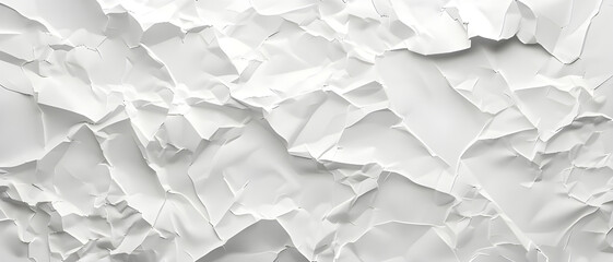 Crumpled white paper texture abstract - Ai Generated