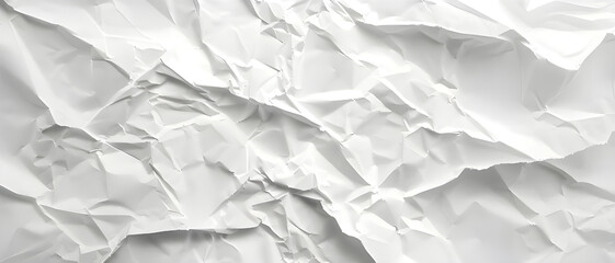 Crumpled white paper texture abstract - Ai Generated - obrazy, fototapety, plakaty