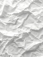 Obraz premium Crumpled white paper texture abstract - Ai Generated