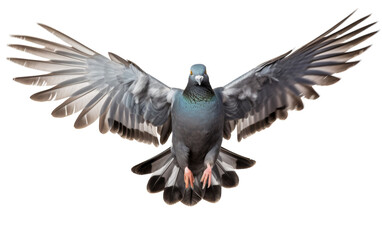 Fototapeta premium A graceful bird soars through the open sky with wings spread wide