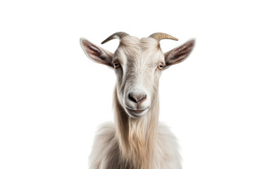 Close-up of a majestic goat with long, flowing hair