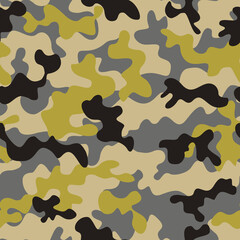 
Camouflage modern pattern, fashionable vector background for textiles, gray yellow