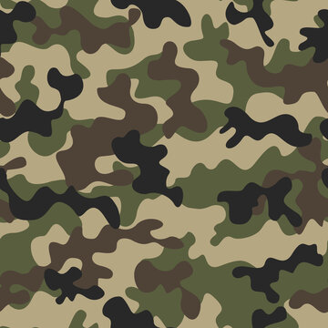 
Classic camouflage background, seamless fabric texture, fashionable modern print. Army pattern