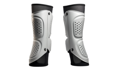 White and black knee pads resting harmoniously together, showcasing contrast and complimentary colors