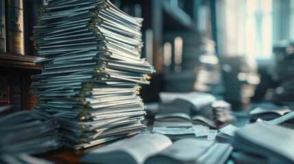 A stack of financial reports and statements showcasing the company's financial performance
