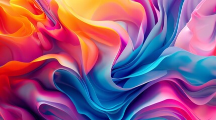 Obraz premium Colorful abstract organic shapes and fluid forms in vibrant gradient hues, modern background design