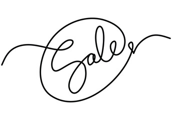 continuous line drawing of Sale tag emblem or logo design
