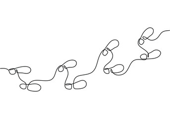 Continuous one line drawing of footsteps © berkahlineart