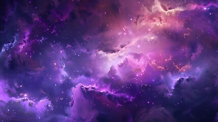 Colorful nebula galaxy with stars and cosmic clouds, universe exploration wallpaper, digital art - obrazy, fototapety, plakaty