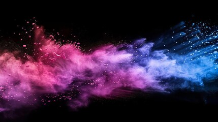 Colorful Powder Explosion Splash with Freeze Motion Effect, Abstract Dust Background - obrazy, fototapety, plakaty