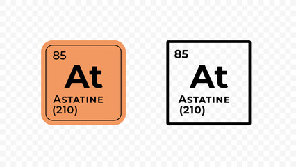 Astatine, chemical element of the periodic table vector design - obrazy, fototapety, plakaty