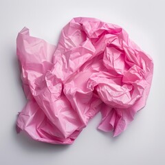 crumpled pink paper.
