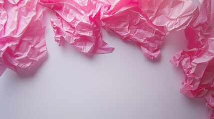 crumpled pink paper.