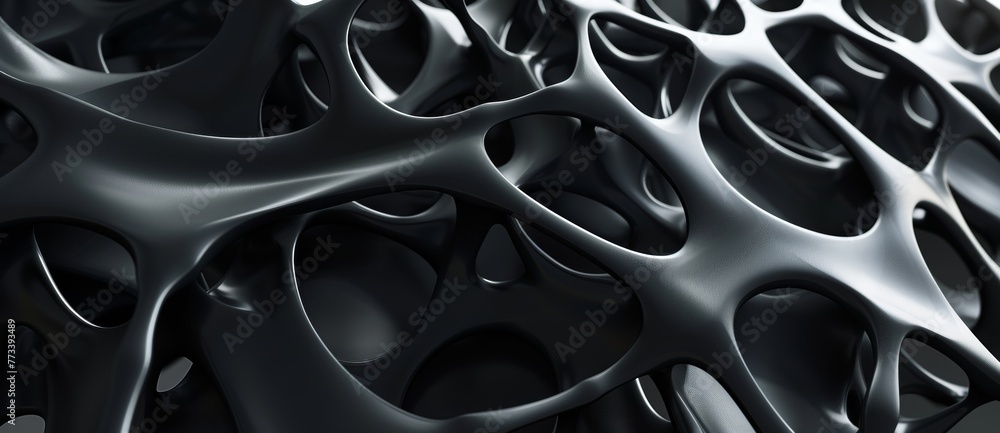 Aufkleber dark fluid abstract background. fluid form with a smooth, dark surface, creating a sleek and modern 