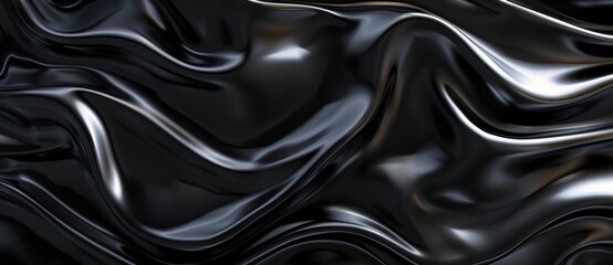 Fototapeta premium Dark fluid abstract background. fluid form with a smooth, dark surface, creating a sleek and modern look