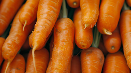 Zbliżenie na korzenie spichrzowe marchewki