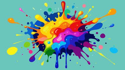 Vibrant Vector Graphics Color Paint Splatter and Colorful Ink Stains for Creative Projects