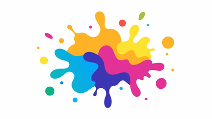 Vibrant Vector Graphics Color Paint Splatter and Colorful Ink Stains for Creative Projects