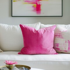 pink pillow.