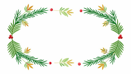Fototapeta na wymiar Captivating Christmas Frame Vector Illustration with Fir Branches and Space