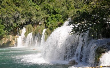 Wodospad Krka w Chorwacji. - obrazy, fototapety, plakaty