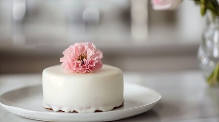cake with flower.