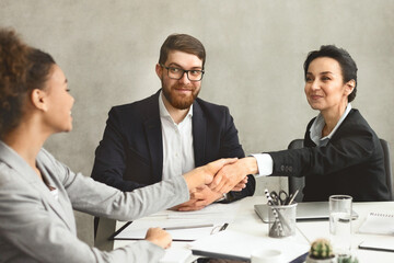 Business handshake at meeting