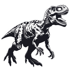 Tyrannosaurus rex isolated on white background. Vector illustration.
