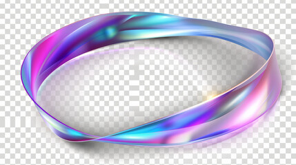 Bright Holographic Ribbon Ring isolated