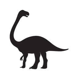 silhouette of a dinosaur on a white background, vector illustration.