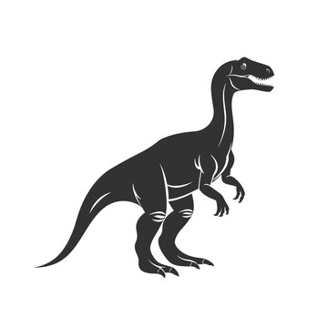 Tyrannosaurus rex silhouette isolated on white background. Vector illustration.
