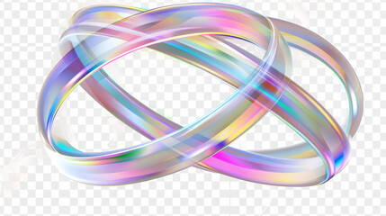 Bright Holographic Ribbon Ring isolated