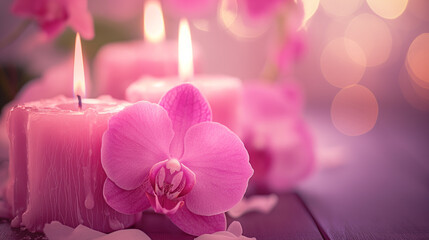Velas aromáticas rosa de Orquídea  - Powered by Adobe