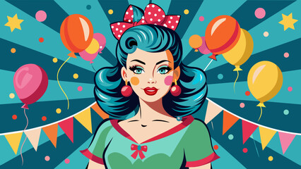 pop-art-girl--party-invitation--birthday-card--com 